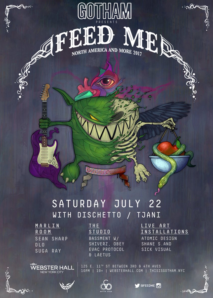 WebsterHall's tweet photo. Smile. @feedme is back at @WebsterHall THIS SATURDAY, at @thisisgothamnyc. Tickets are still avail at https://t.co/jlYrMVzpy4 https://t.co/jAOKAUE2xc