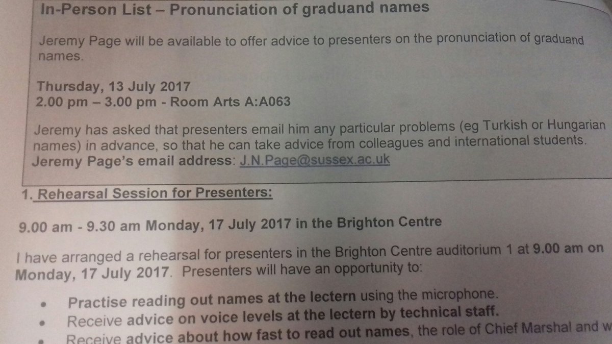 jackiecassell's tweet photo. @d_galasinski Nice to see support on #difficultnames at #sussexgrad in my pack @SussexUni https://t.co/FuLrPrXkid
