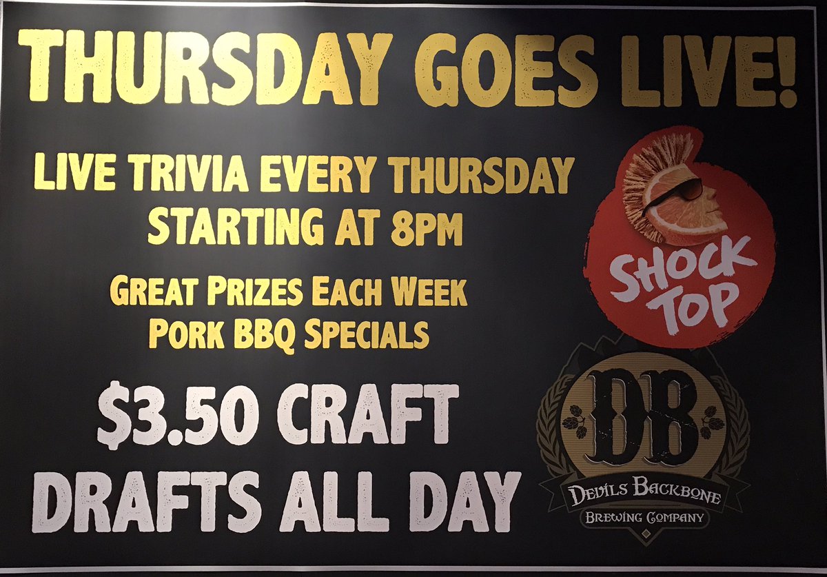 JPLooneys's tweet photo. #livetrivia #craftdraft and #bbqporkribs   Thursday's at JP Looneys https://t.co/NtCjG004Ph