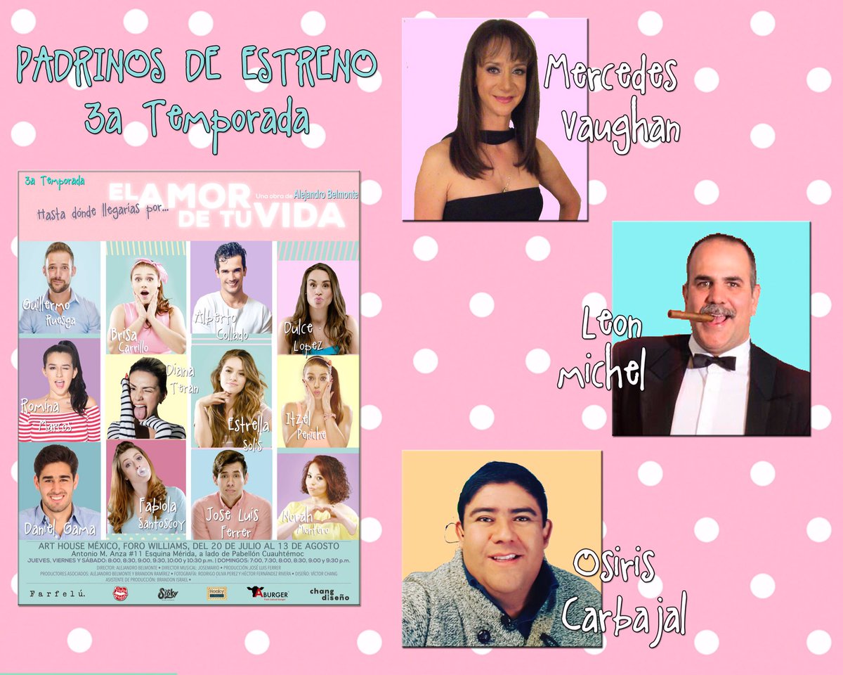 OscarIsraelGGtz's tweet photo. Padrinos de lujo en el estreno de la 3ra Temporada de @amordetuvidaAH @mercevaughan @LMLeonMichel @OsiriscCarbajal #NoFalten https://t.co/9fbjyrlBg9