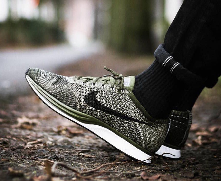 nike flyknit racer rough green