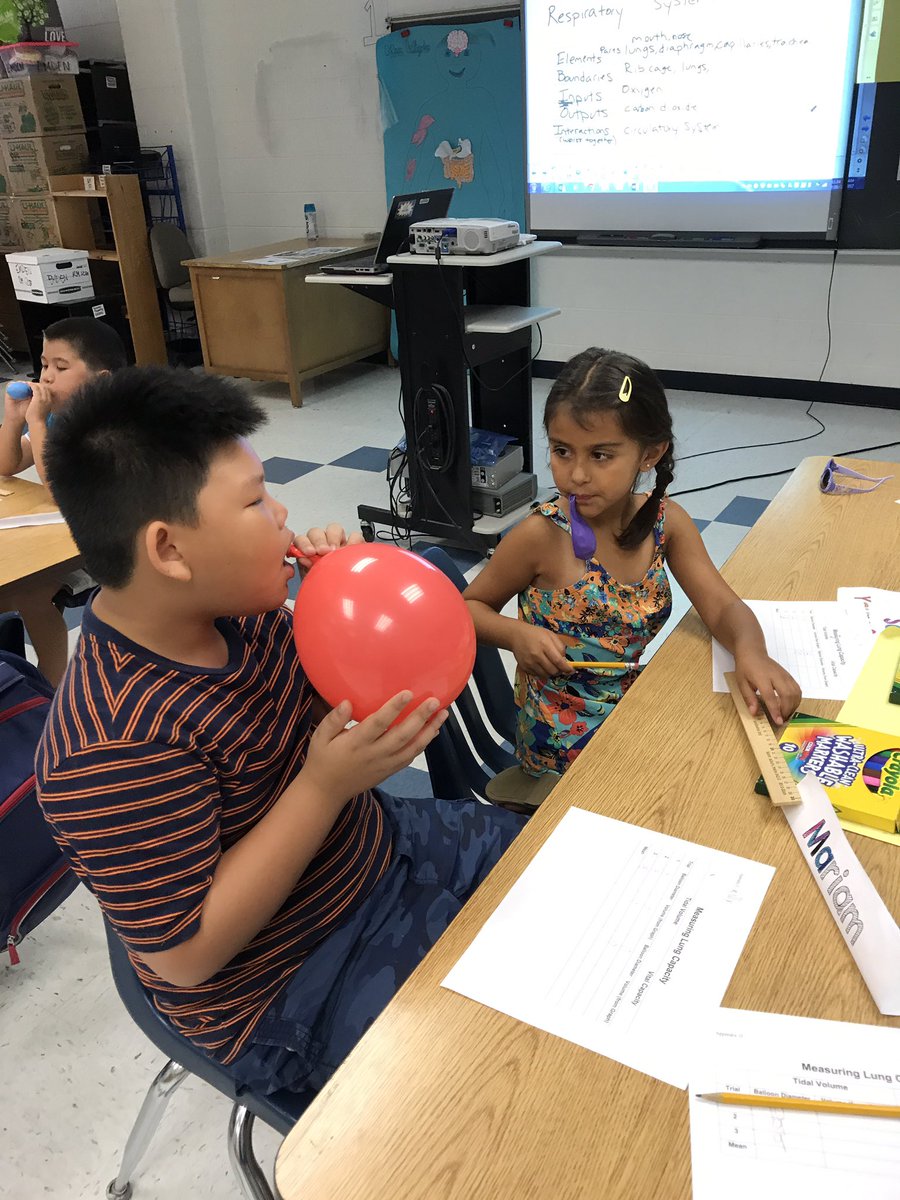 JulieArasi's tweet photo. How we learn about the respiratory and muscular systems at @SaratogaESFCPS! Hands on learning for our Young Scholars! #summeroflearning https://t.co/Imiyo3fY01