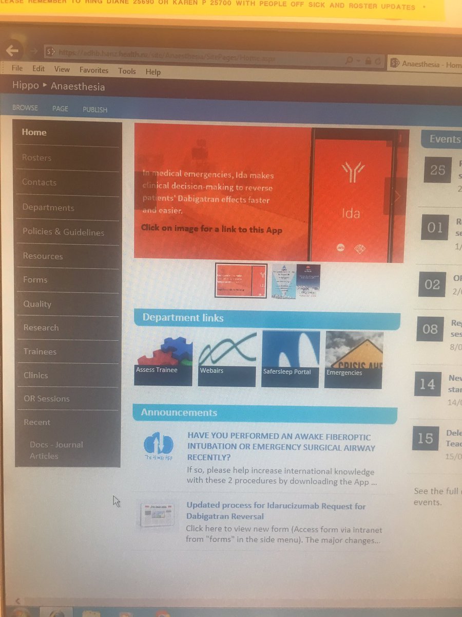 The Airway App has made it to the Auckland City hospital Anaesthesia home page