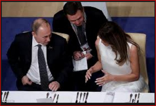 HotFriday00's tweet photo. @john_sipher Plus his wife, Melania, lights up for Putin -- Something she NEVER does for her own husband https://t.co/MdqswVWH5l