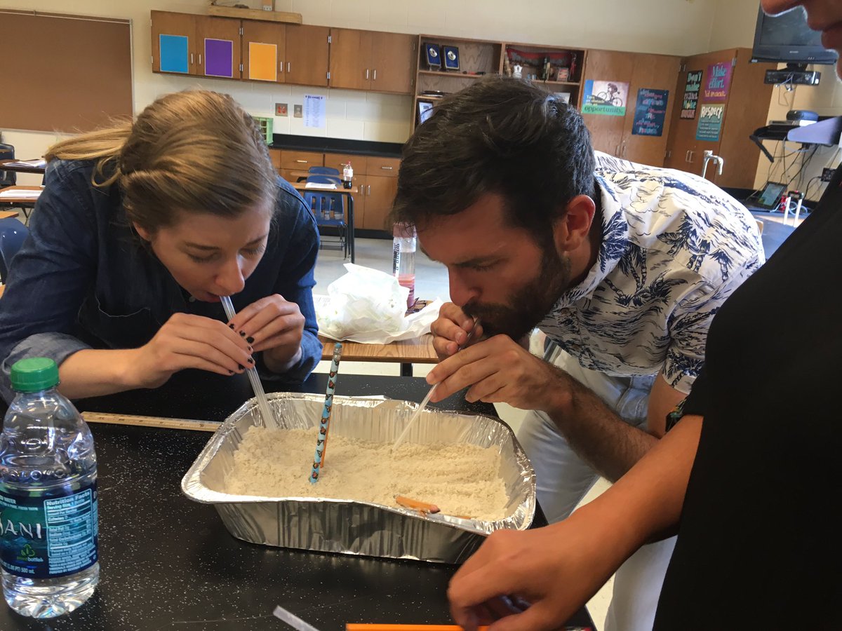 MrsAbbySandlin's tweet image. Fifth grade teachers explore the impact of wind erosion on soil with and without trees. #cobbNTA2017 #cobbscience
