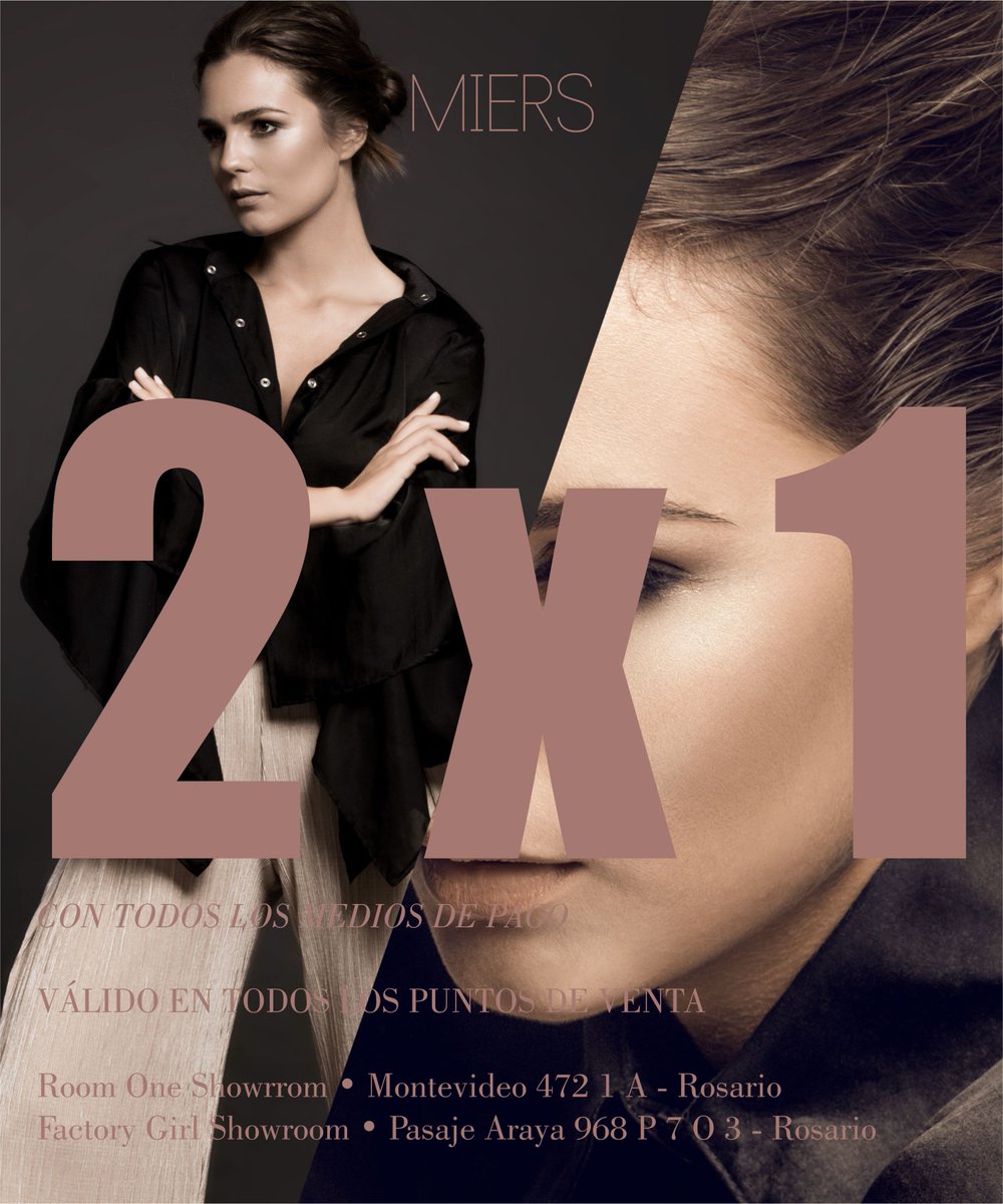 _MIERS_'s tweet photo. 2 x 1 ✌ #SALE
Todos los medios de pago. Válido en todos nuestros puntos de venta.

#buymiers 
📍Room One Showroom 
📍Factory Girl Showroom https://t.co/GWey0eFc2y
