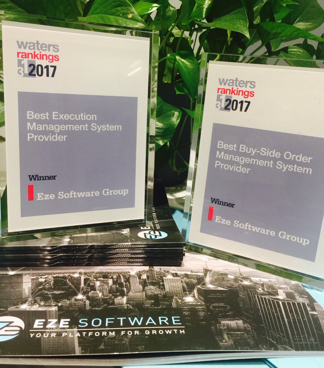 Eze_Soft's tweet photo. Thrilled to win Best #OMS, Best #EMS in @WatersTech Rankings! Thanks for your votes! https://t.co/YzQ1zrS1OP