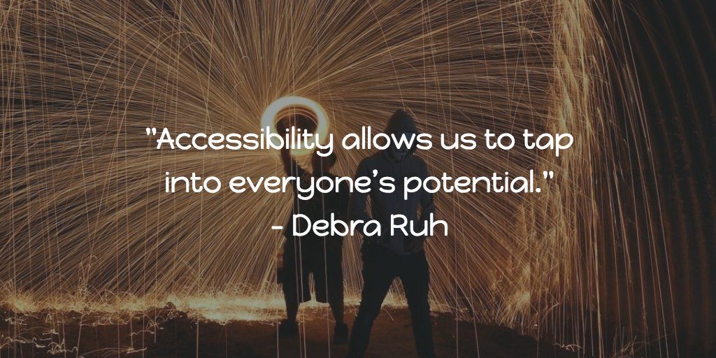 merylkevans's tweet photo. "Accessibility allows us to tap into everyone’s potential.” ― @DebraRuh #mEnabling17 #LTW #axschat #a11y RT @akwyz https://t.co/ihYmmG8O4w