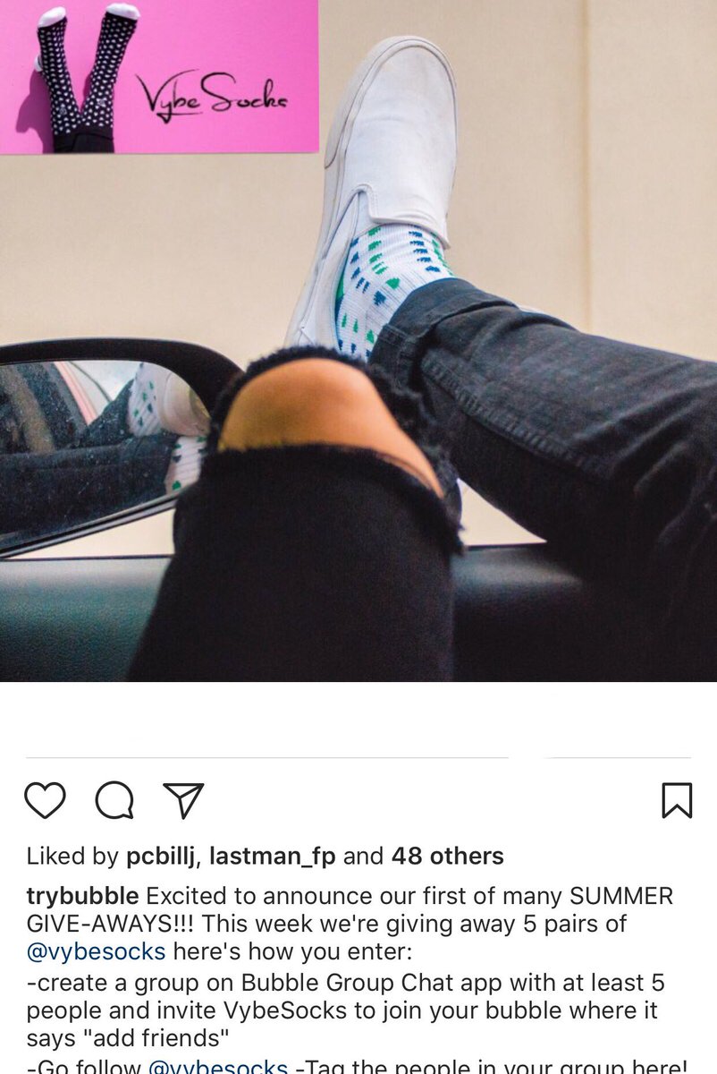 trybubble's tweet image. New giveaways coming every week on Bubble! Make a group and invite our weekly prize! Rules below! #giveaway #Sockgame #socks #Giveaways