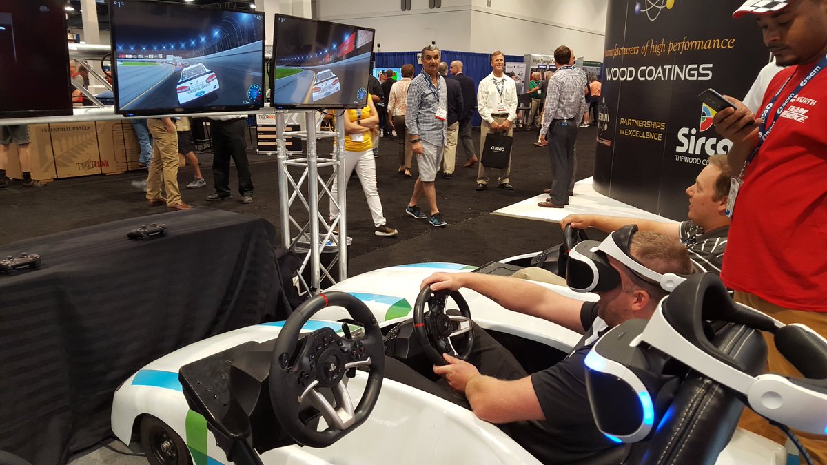 WoodworkingBiz's tweet image. #VirtualReality racing with Wurth at #AWFS2017