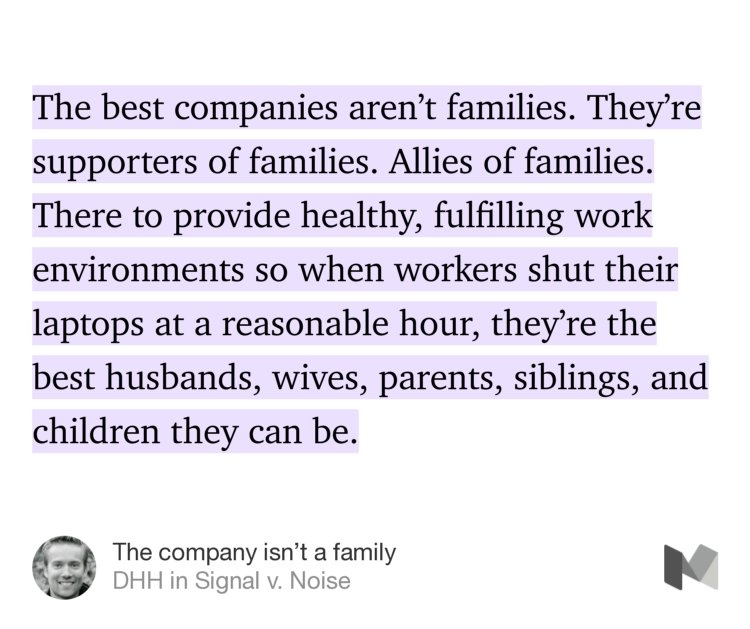 “The company isn’t a family” — <a href="/dhh/">DHH</a> m.signalvnoise.com/the-company-is…