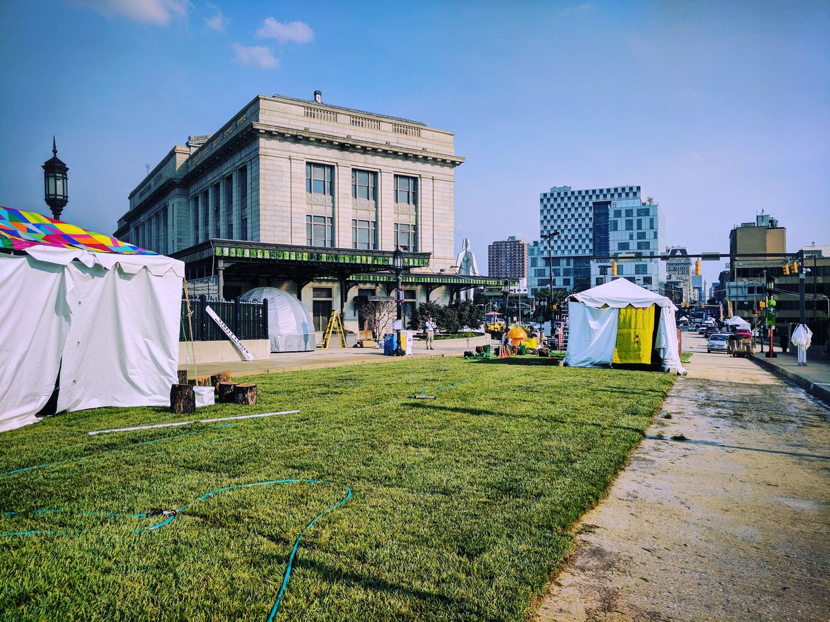 jedweeks's tweet image. What if @grahamprojects #DancingForest for @ArtscapeBmore were permanent and we valued great space for people over lanes for cars?