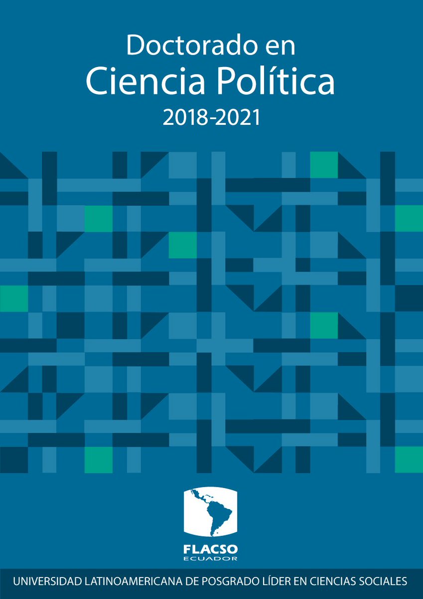 #TuposgradoenFLACSO Doctorado Ciencia Política
•Postulación hasta: abril/2018
•Iniciamos clases: octubre/2018
flacso.edu.ec/portal/academi…