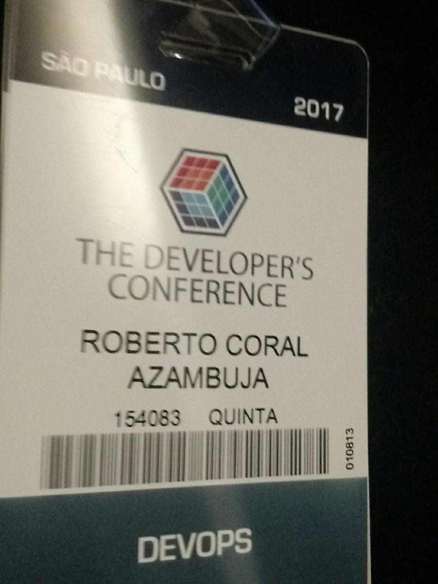 robertoazambuja's tweet photo. #TheDevConf #TrilhaDevOps 02/02 com @cesarmesquita82. https://t.co/IeWVOBBRwd