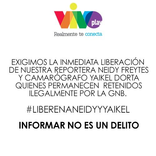 Exigimos la inmediata liberación de nuestra reportera Neidy Freytes y camarógrafo Yaikel Dorta #LiberenANeidyYYaikel #InformarNoEsDelito