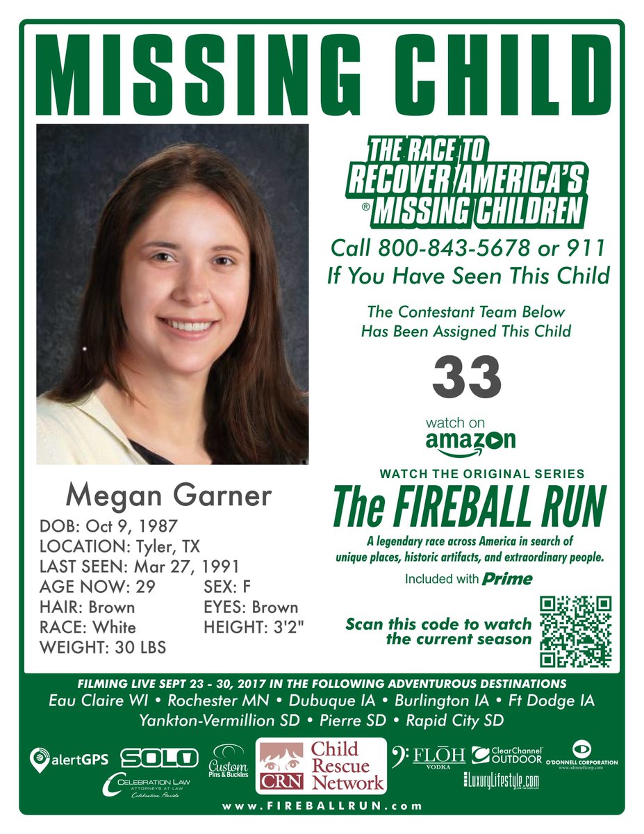 ichooseSusan's tweet photo. @SamJohnsonTX03 - PLEASE help in the race to recover America's Missing Children by RE-TWEETING this message! #FireballRun #ChildRescueNtwk https://t.co/ufiN8Vs07e