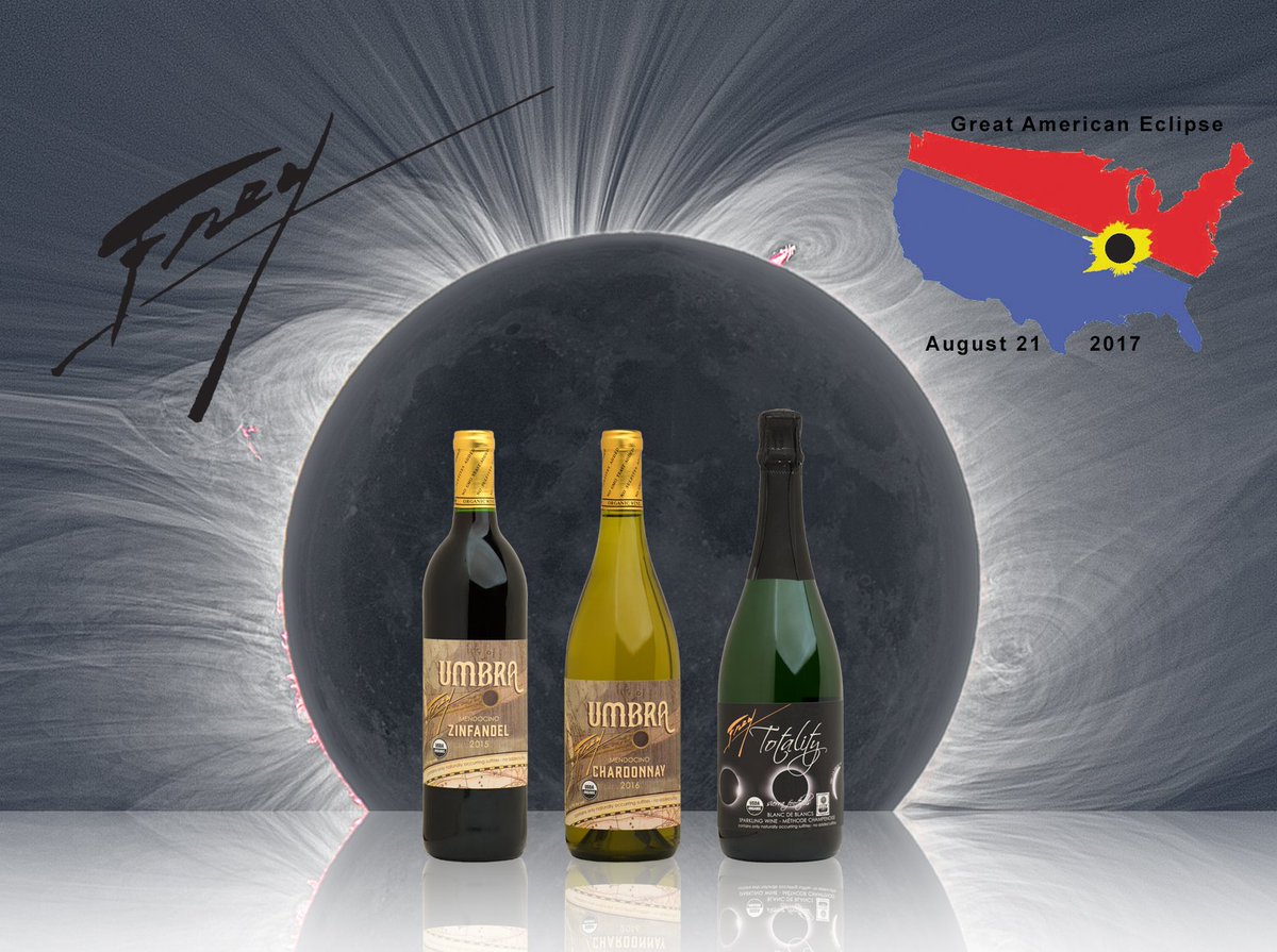 FreyWine's tweet photo. Celebrate #eclipse2017 with organic Totality sparkling or Umbra red or white! https://t.co/V1AXCXn84q, #GetToThePath @AmericanEclipse https://t.co/JEagSGzTZS