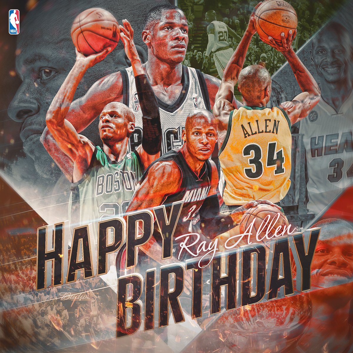 7/20 42                       Happy 42nd Birthday, Ray Allen!!   