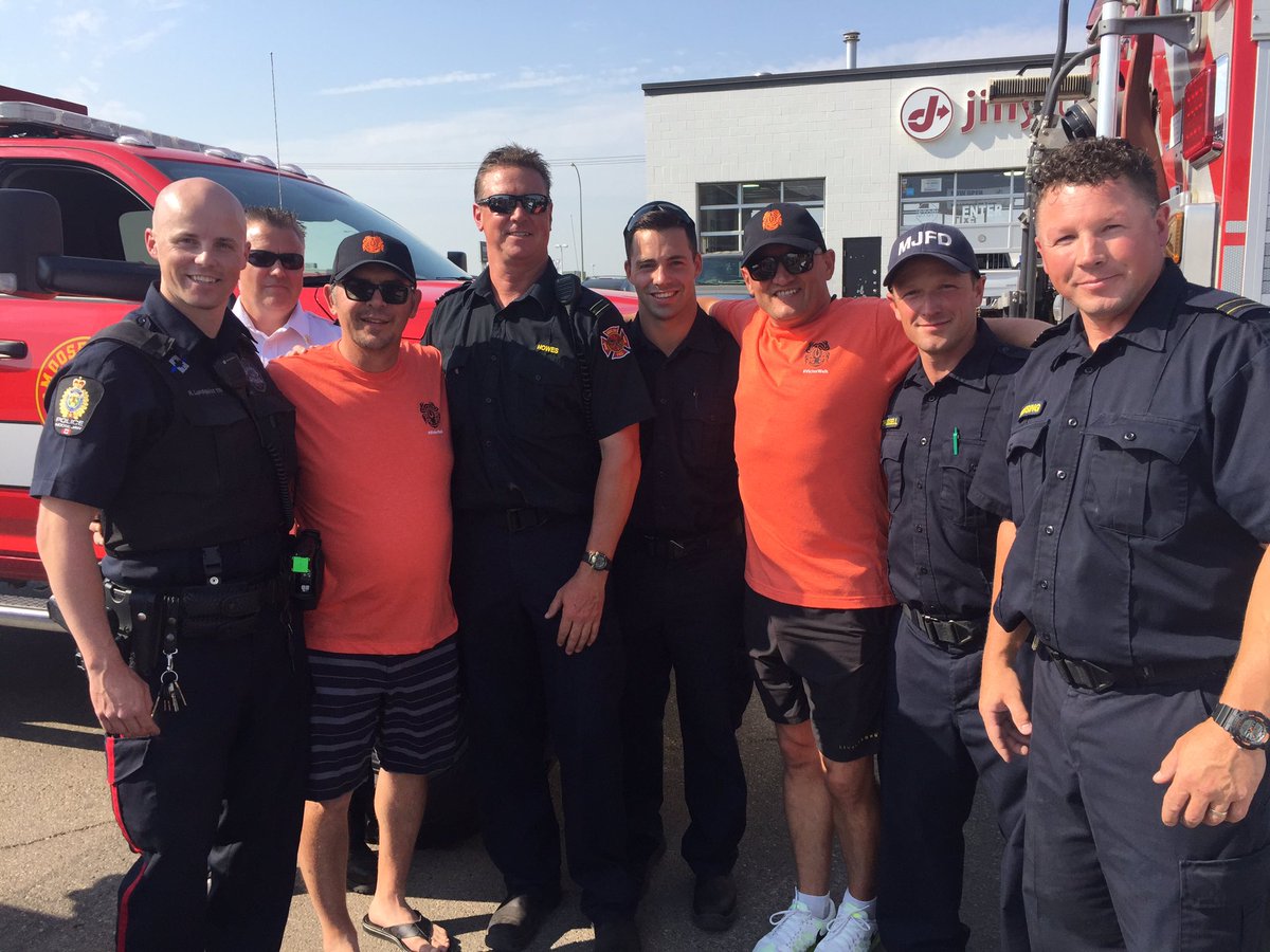 <a href="/MJFirefighters/">MJFirefighters</a> taking part in the Victor Walk #CityMj <a href="/MJPolice/">Moose Jaw Police</a> #victorwalk