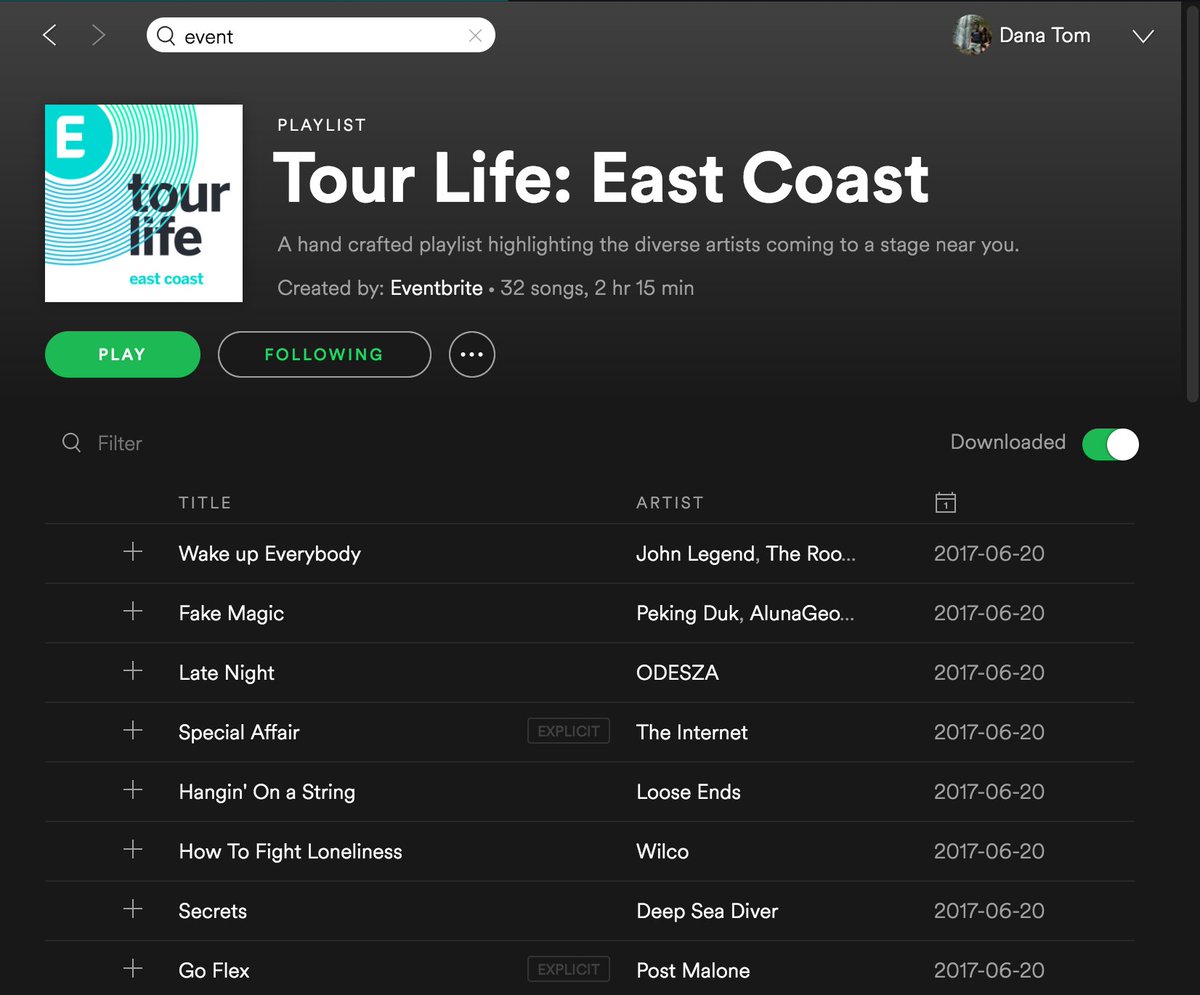 eventbrite's tweet image. Our own @itsevaninc curated new music for our official @Spotify account.

Check it out: spoti.fi/2sKyKNk #tourlife 🎶