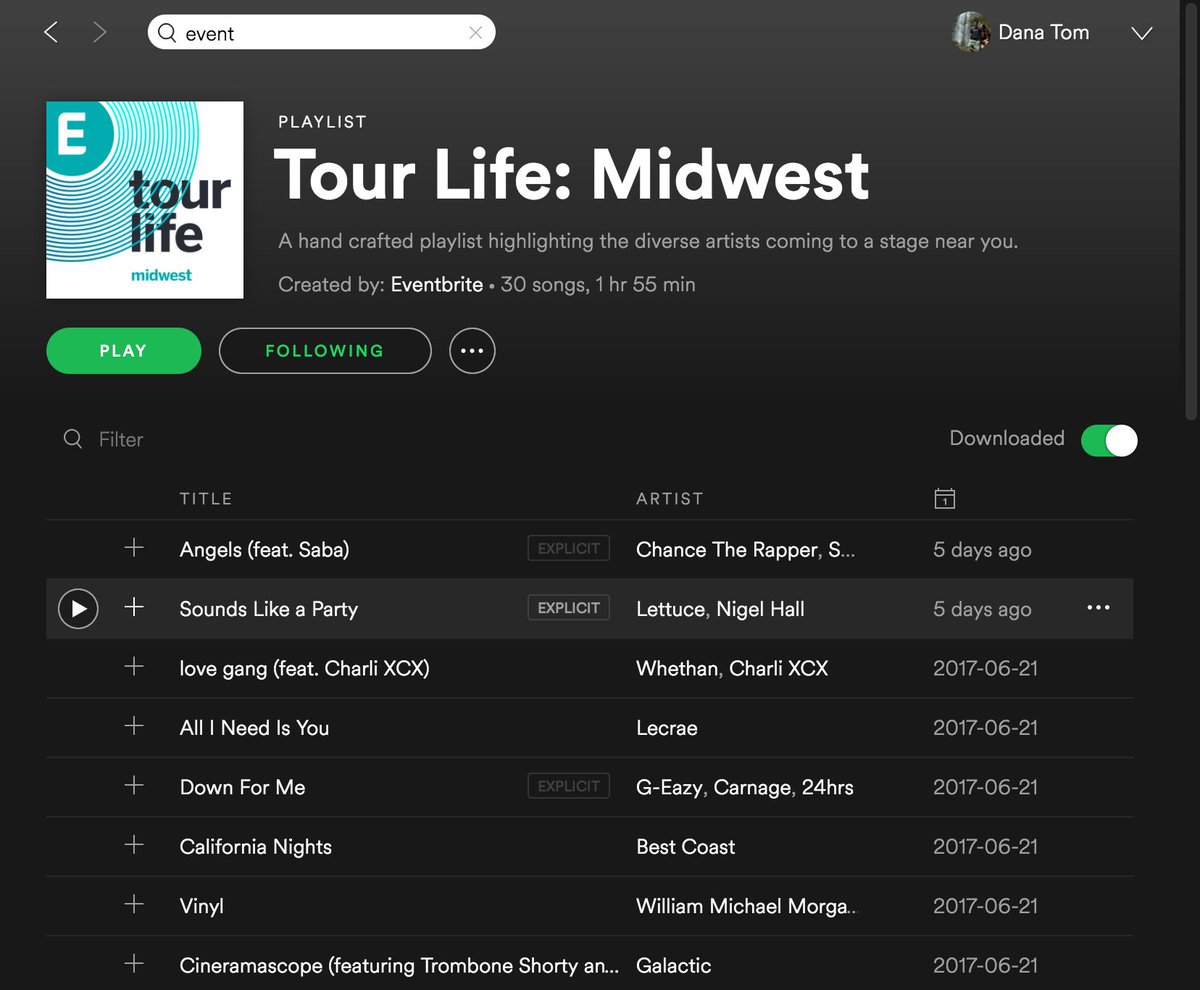 eventbrite's tweet image. Our own @itsevaninc curated new music for our official @Spotify account.

Check it out: spoti.fi/2sKyKNk #tourlife 🎶