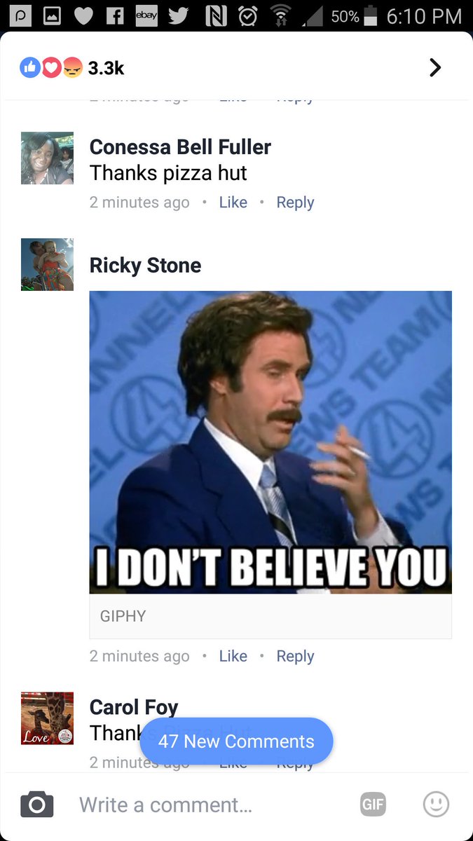 AUOwnsU's tweet image. Proof of how dumb people are on Facebook. Pizza Hut giving away 3 large pizzas for their &quot;58th&quot; anniversary my ass. #twittersmart