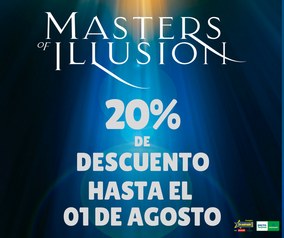 Act_Eventos's tweet photo. Últimos días  APROVECHEN y adquieran sus entradas con el 20% de dscto con @interbank en @TuEntrada_Peru @MagoGeorgeOf #mastersofillusionperu https://t.co/YWDQ5MFZPI