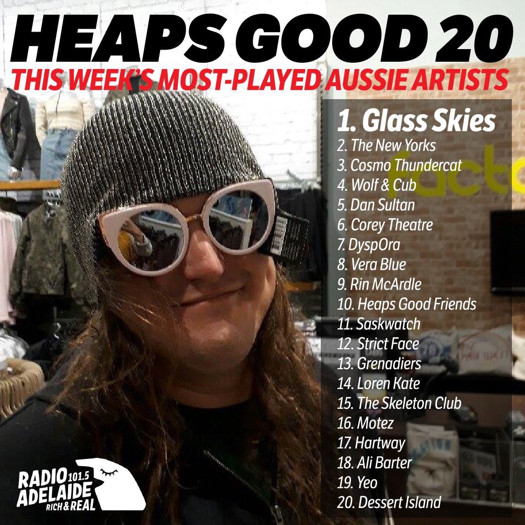 radioadelaide's tweet photo. The artists our presenters have played the most this week!

Follow the playlist on Spotify: https://t.co/6pgEO5FG2k https://t.co/QfM5kgO8qq