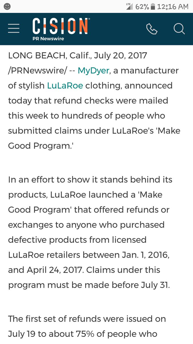mross48060's tweet image. Funny, my approval email said my check would be mailed no later than July 5. Still no refund. #refundalllularoe #weareLLRdefective