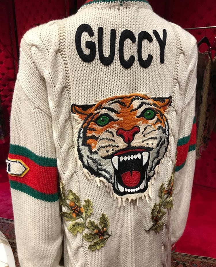app_believe's tweet photo. @gucci cardigan has us longing for some #sweaterweather #KZLoves #gucci #guccy #comingsoon 🐅#appbelieve #Bloggers @KirnaZabete https://t.co/xOygRnaOUj
