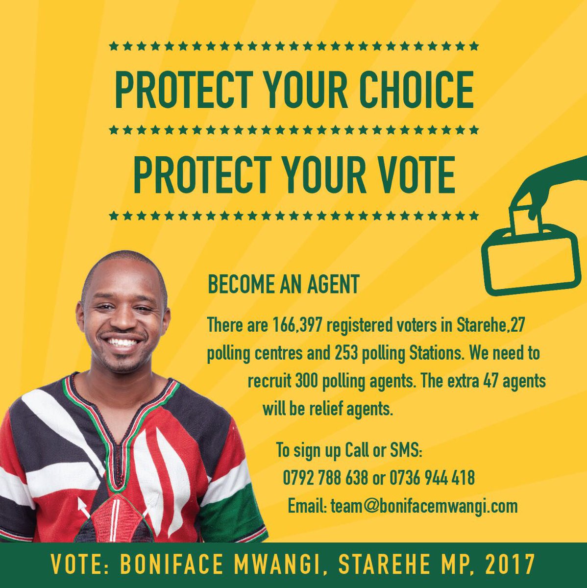 litedjlubash's tweet photo. #ballottender stand up for your right &amp; protect your choice protect your vote this #Kivumbi2017 for #StareheNiBonnie https://t.co/EO198euMaD