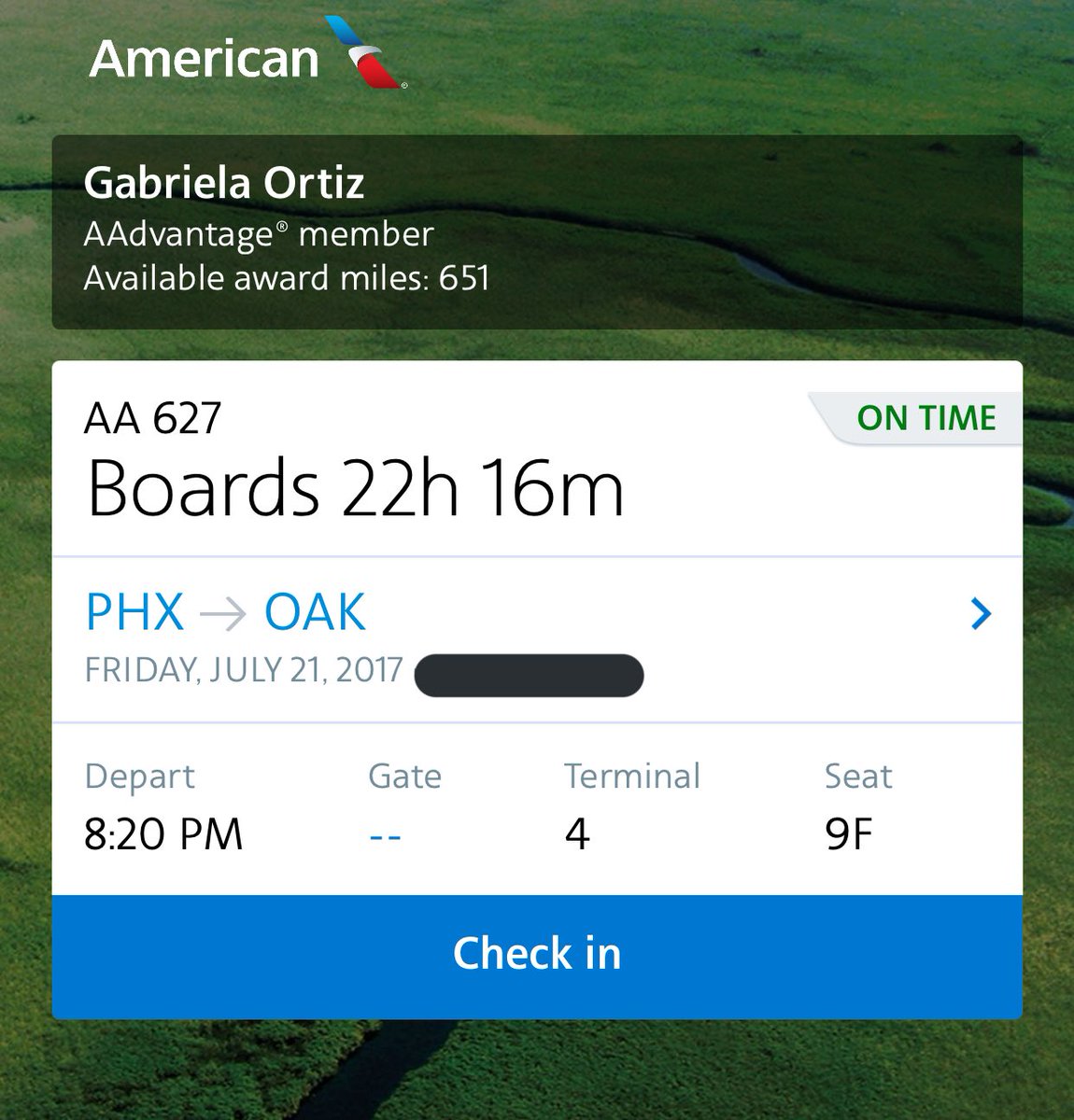 gabzilla1010's tweet photo. Checking in for my flight tomorrow 🙌🏻 #AmericanAirlines #AAdvantageMember #SanFrancisco https://t.co/gze43hMg0x
