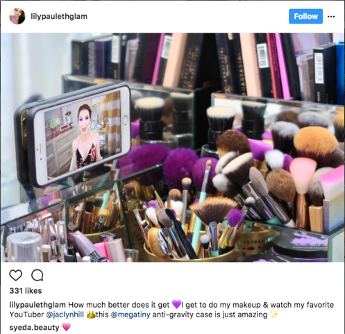 megatinycorp's tweet photo. Thanks for sharing your #MegaTinyMoment with us @lilypaulethglam! #MegaTiny #AntiGravityCase at the vanity. The possibilities are endless! https://t.co/5i2wSGtQCJ