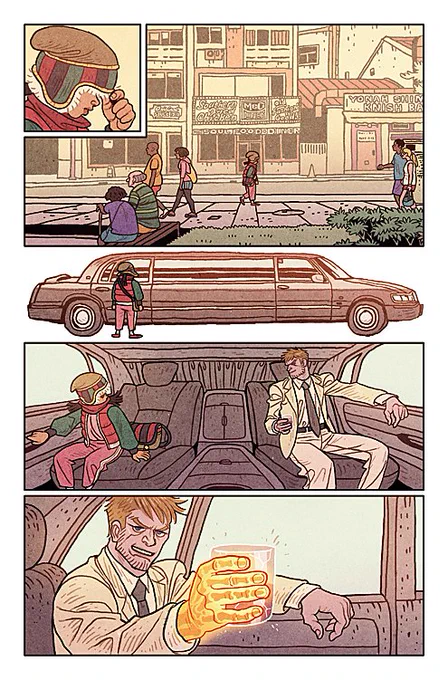 @kaareandrews @JakeGThomas Immortal Iron Fists page 2 (textless). Colors by @shellychen1991 