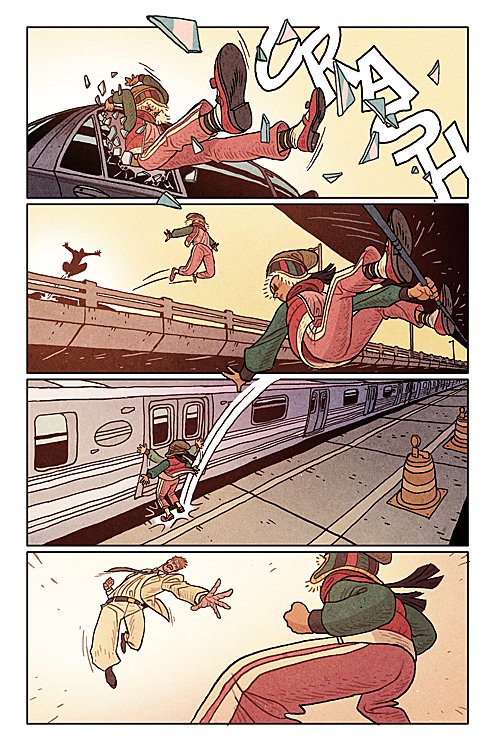 @kaareandrews @JakeGThomas Immortal Iron Fists page 3 (textless). Colors by @shellychen1991 