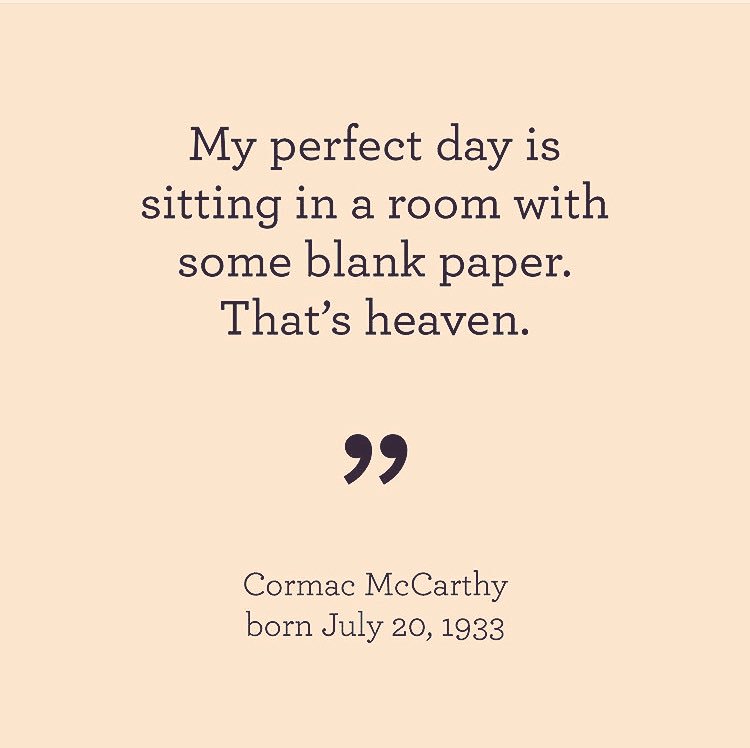 Happy birthday, Cormac McCarthy. 
