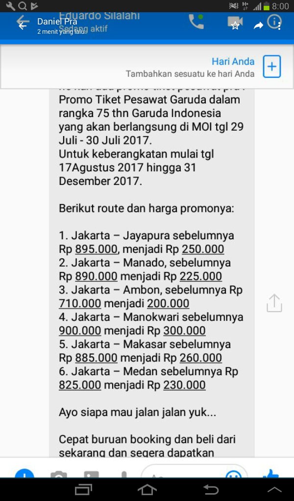 parjo_rustam's tweet photo. @IndonesiaGaruda min saya dapat info seperti ini,benarkah info nya ini min? Terimakasih https://t.co/vjWVR23Zvb
