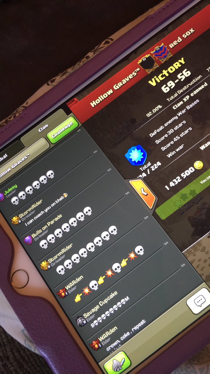 RedThornCoC's tweet photo. When we win in HG, we do it getting to third base...๐๐ค๐๐ป Okay, sorry for the bad baseball joke. #warHG https://t.co/0wNPnV0NDt