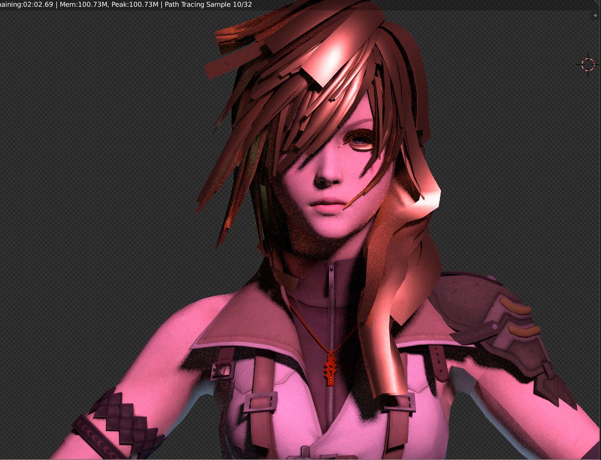 Jacoblueberry16's tweet photo. wasn't sure how to make her hair appear for ue4, so I made her some better hair #FFlightning #blender #hair #3dmodel #material #gamedev #UE4 https://t.co/pT35axwzTy