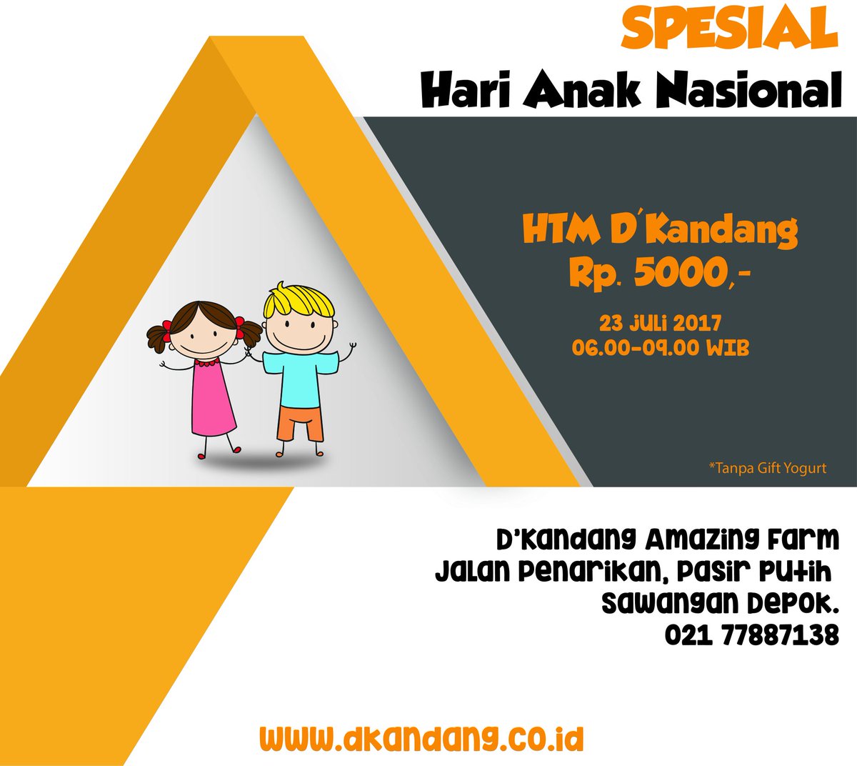 Promo Spesial Hari Anak Nasional

Rayakan hari anak nasional dan nikmati promo menarik lainnya hanya di minggu ini😉