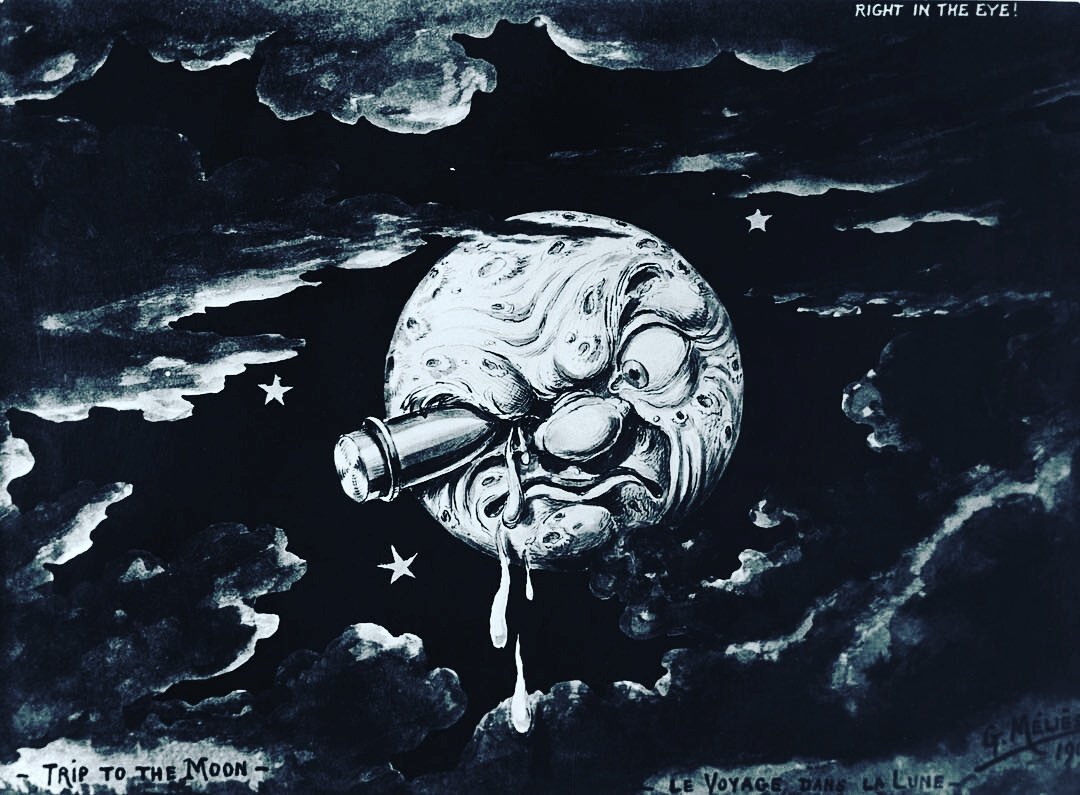 idea3agency's tweet photo. 20 de julio primer viaje del hombre a la luna y en 1902 se estrena "Le Voyage dans la Lune", 1era película de ciencia ficción 🎥🌛🌚 https://t.co/vaE5zKwuEI