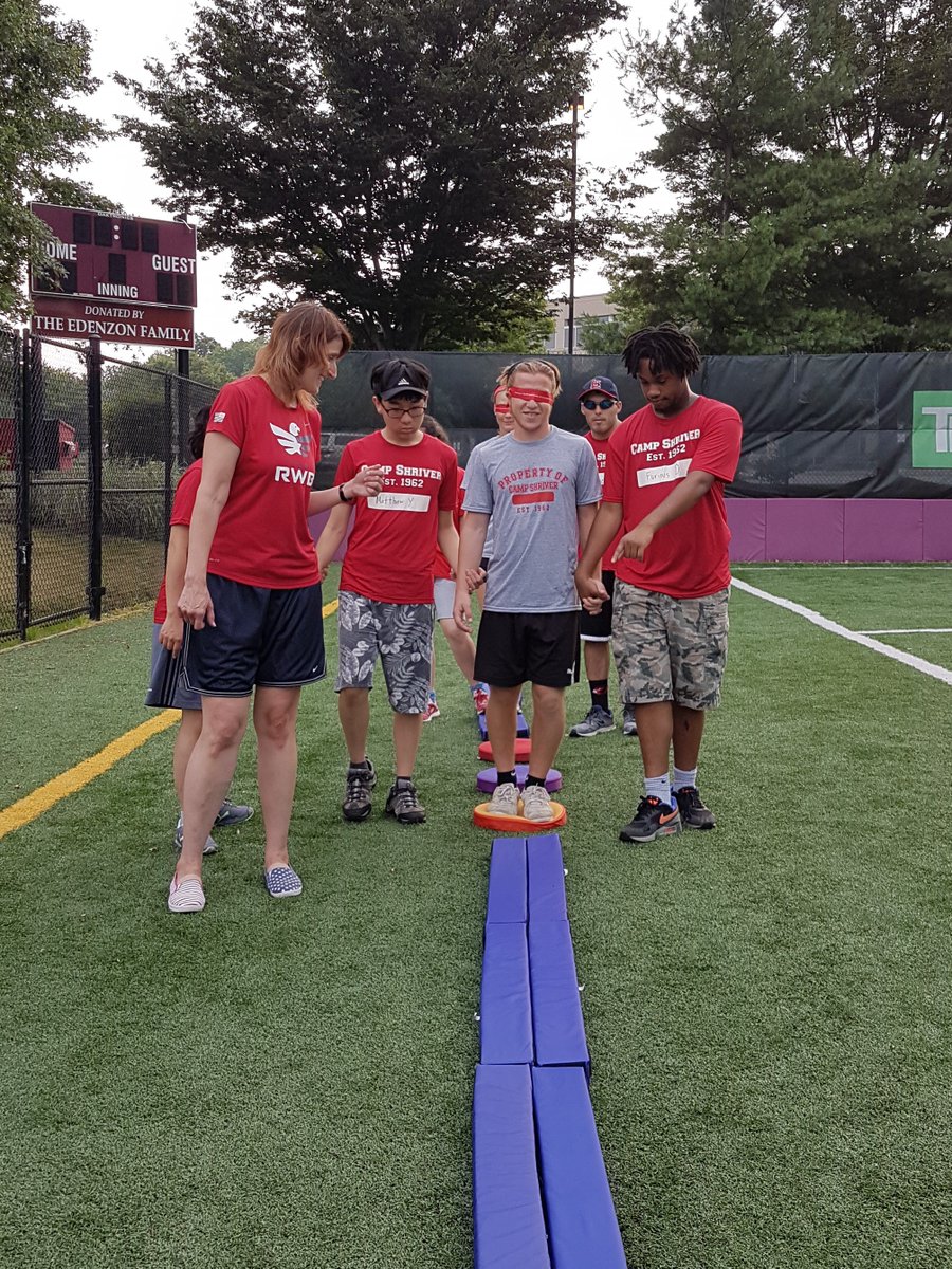 TeamRWBCNJ's tweet photo. Tonight @SONewJersey athletes took the reigns and led blindfolded @TeamRWB eagles and counselors through the obstacle course at #CampShriver https://t.co/fVSH8r3XSe