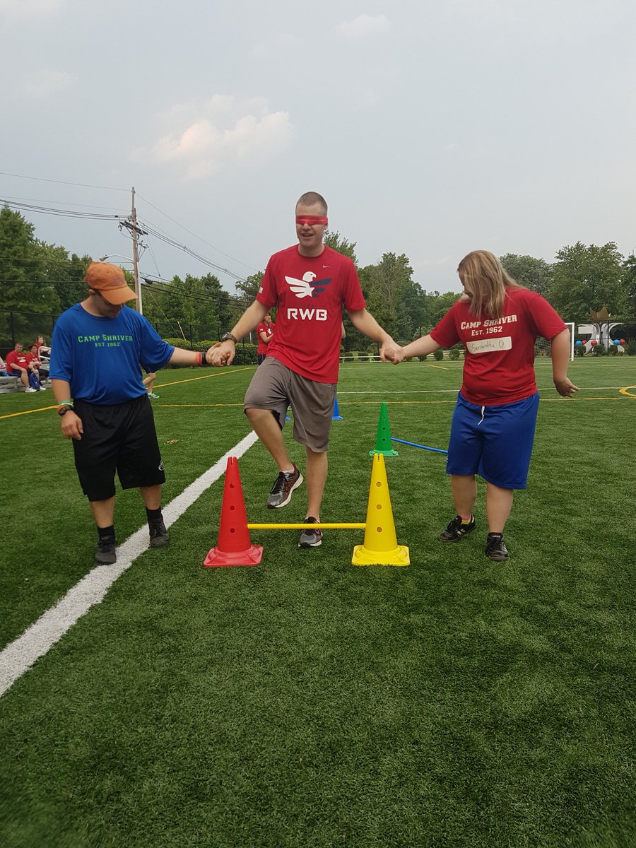 TeamRWBCNJ's tweet photo. Tonight @SONewJersey athletes took the reigns and led blindfolded @TeamRWB eagles and counselors through the obstacle course at #CampShriver https://t.co/fVSH8r3XSe