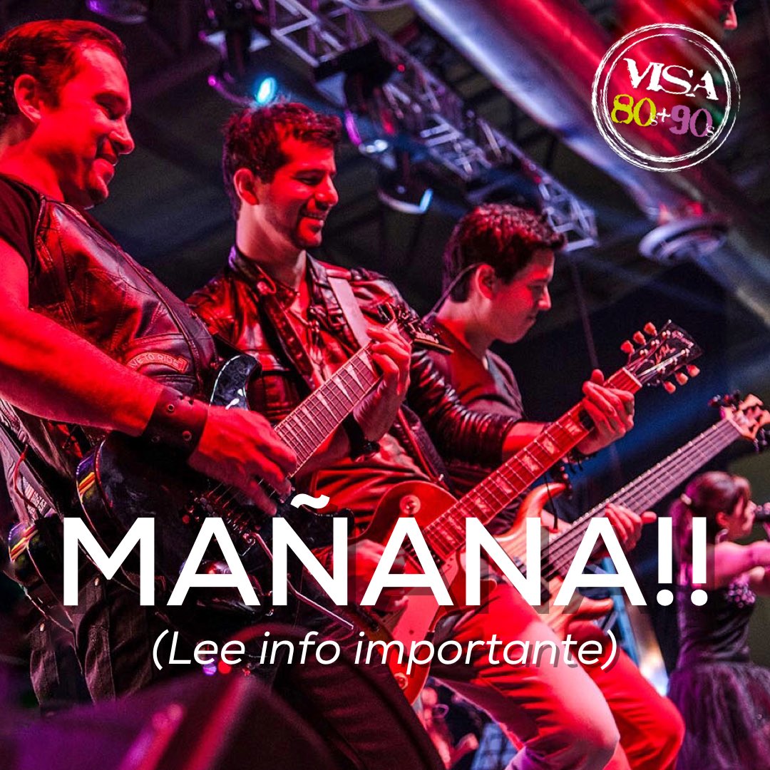 TimeProjectBand's tweet image. Si vas al concierto #Visa80s90s tenemos estas importantes recomendaciones para ti👉🏻 facebook.com/timeprojectban…