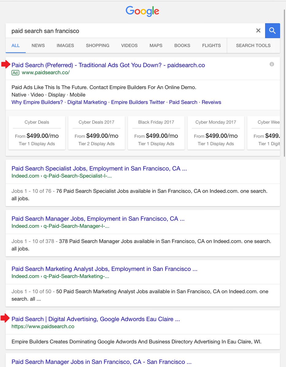 paidsearchmedia's tweet photo. A good example of when #datasceince, #seo & #sem are working in concert. #paidsearch #urlrank #voicerank #voicesearch #googlepaidsearch https://t.co/btMzxqkgHW