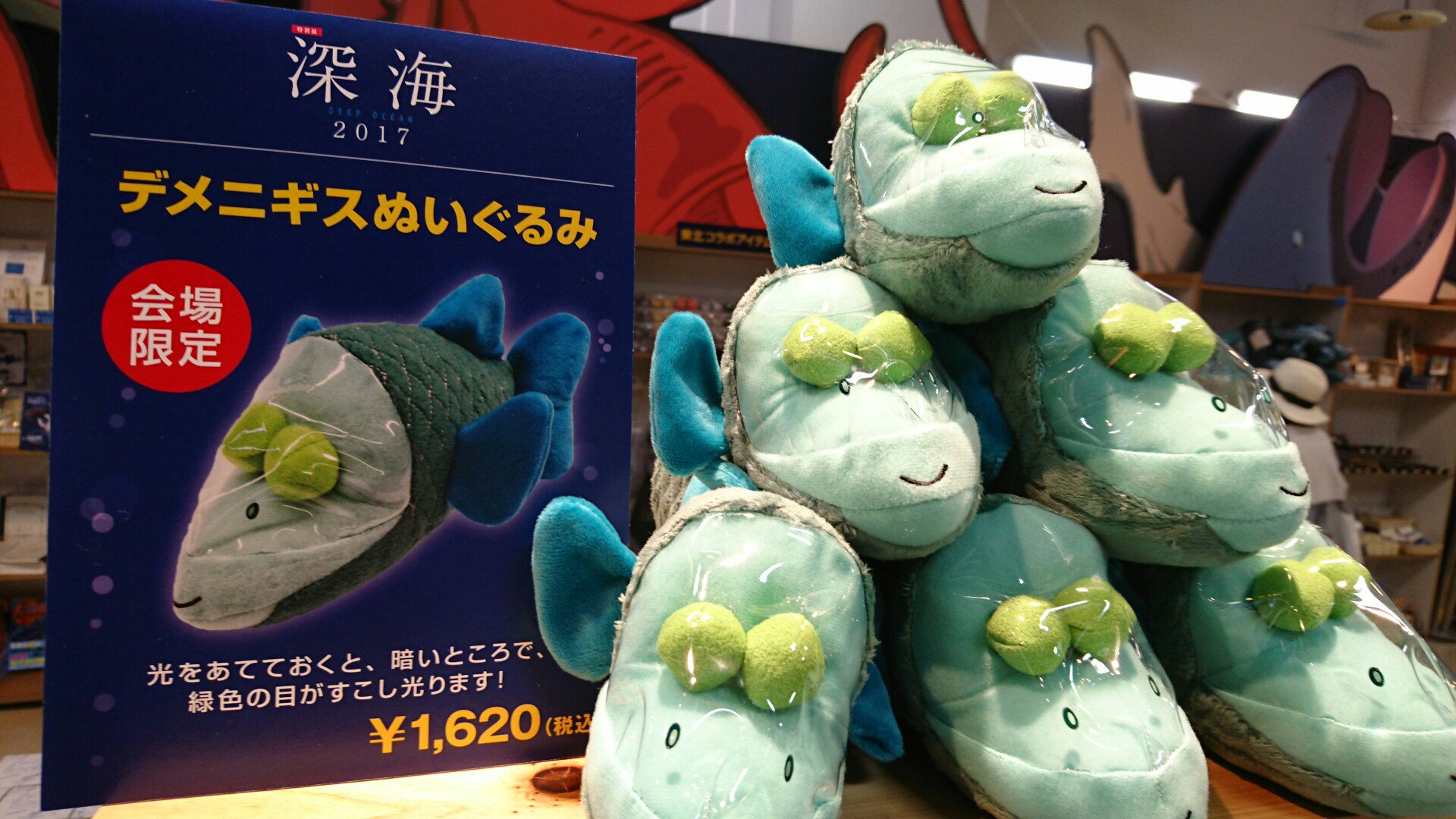 国立科学博物館　特別展　2017　深海魚　デメニギス　限定　ぬいぐるみ　タグ付き Amazon.co.jp: 国立科学博物館 特別展 2017 深海魚 デメニギス