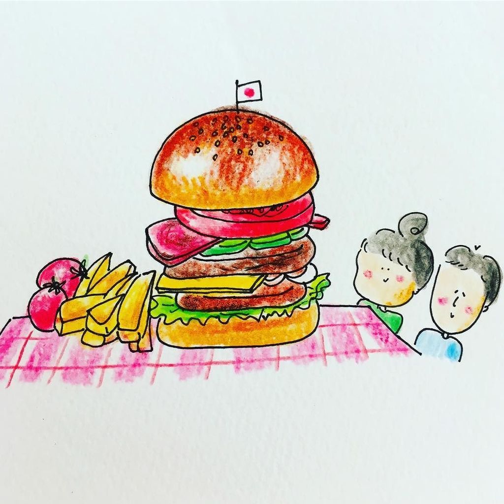 Yumiさんのツイート 昨夜ケンミンショーでハンバーガーを見てものすごく食べたくなっています 食べたい ハンバーガー 絵が好き お絵かき 絵 今食べたい 色鉛筆 かぶりつきたい イラスト お腹空いた 今日の絵 T Co Nqyzh9pga4 T Co 2gx3ajeqbq