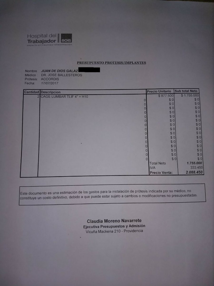 chauchale's tweet photo. @DonDateador hola podría ayudarme con un RT 🙏? Necesito reunir $23.301.829 Valor Cirugía + prótesis, y no tengo d donde sacar $, m ayudas🙏 https://t.co/PkzYq41zVv