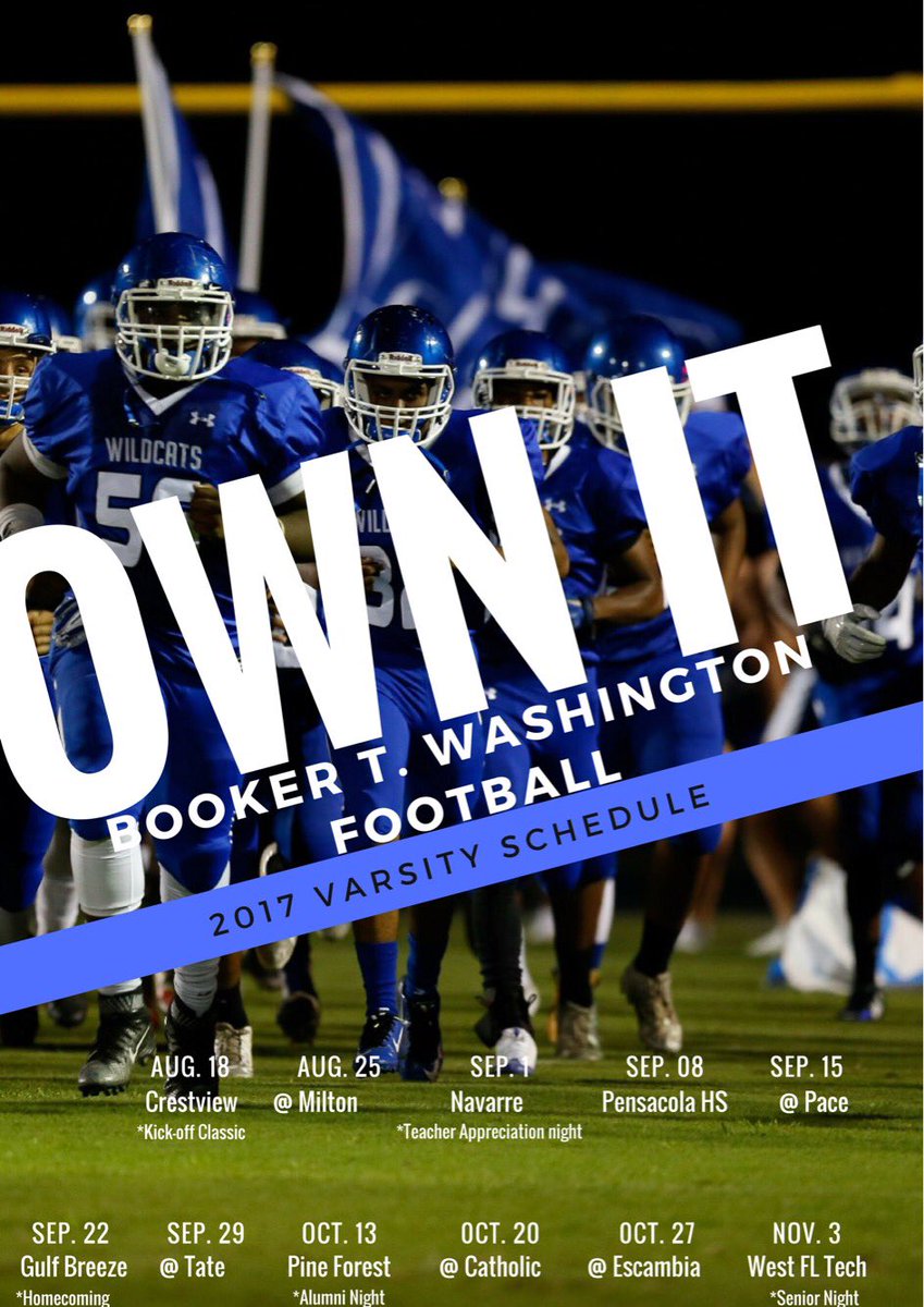 BookerTFB's tweet photo. Our 2017 #WildcatFB Varsity Schedule! https://t.co/xIOvAVio7t