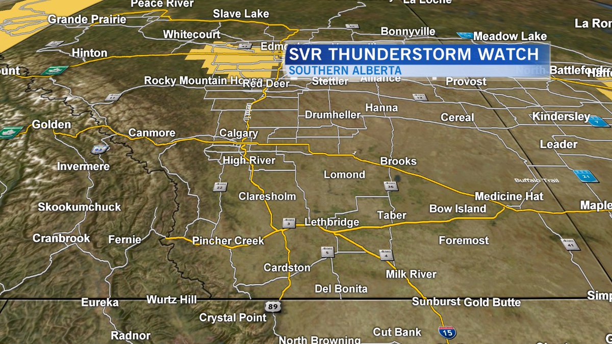 CTVCalgary's tweet image. SEVERE THUNDERSTORM WATCH from Environment Canada:  weather.gc.ca/warnings/index…  #abstorm #yyc
